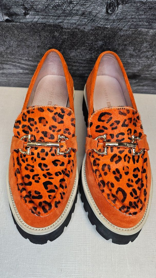 Andrea Biani Orange Animal Loafer (40)