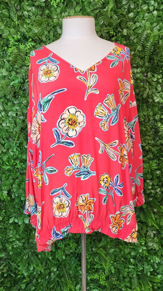Foil Floral Print Blouse (16)