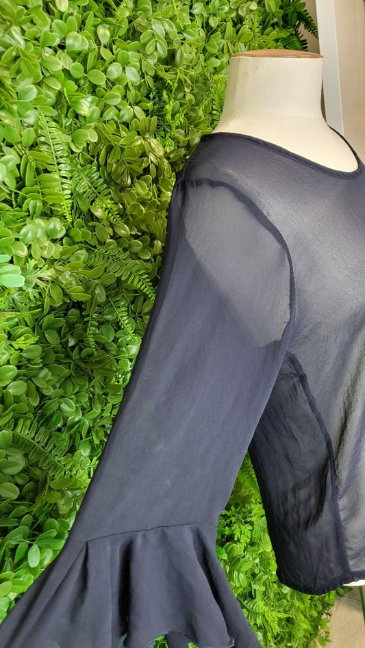 Orlando Navy Frill Sleeve Top (10)