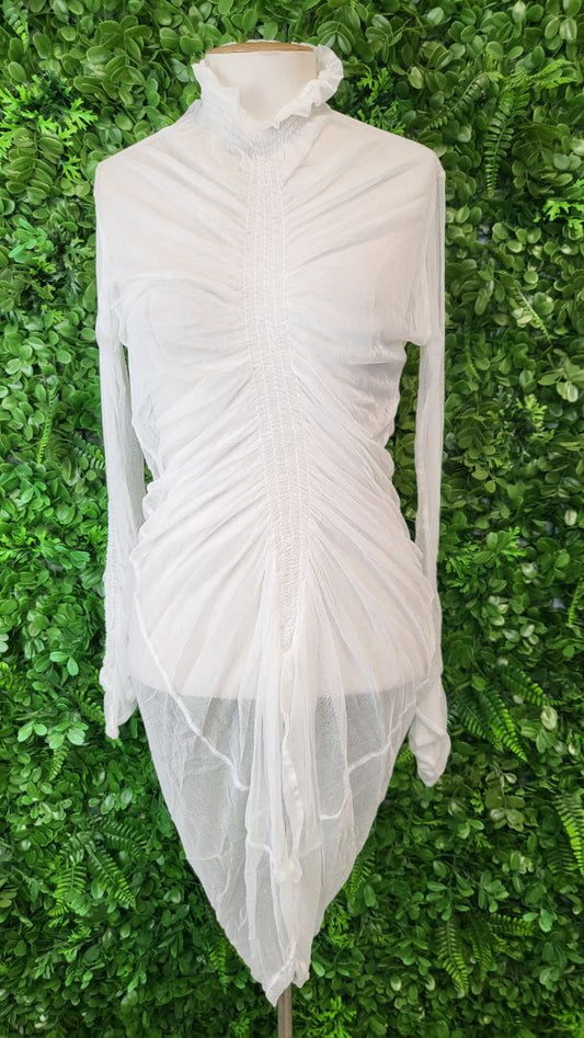 Taylor White Mesh Top (8-12)