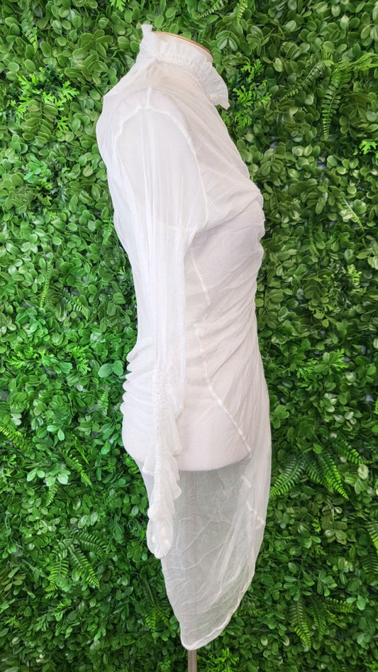 Taylor White Mesh Top (8-12)