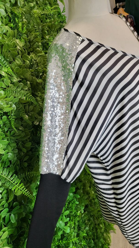 Stella Royal Striped Sequin Top (14-16)