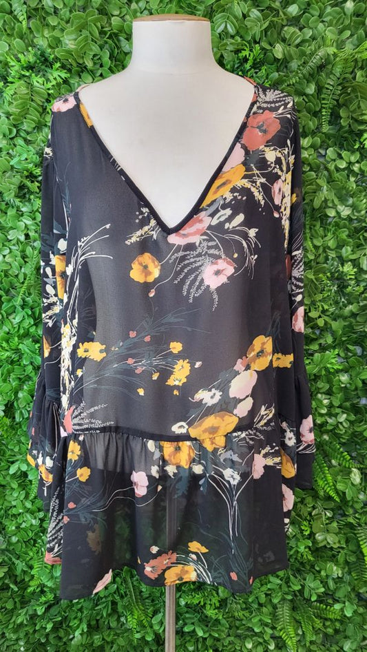 Sara Floral Frill Blouse (18)