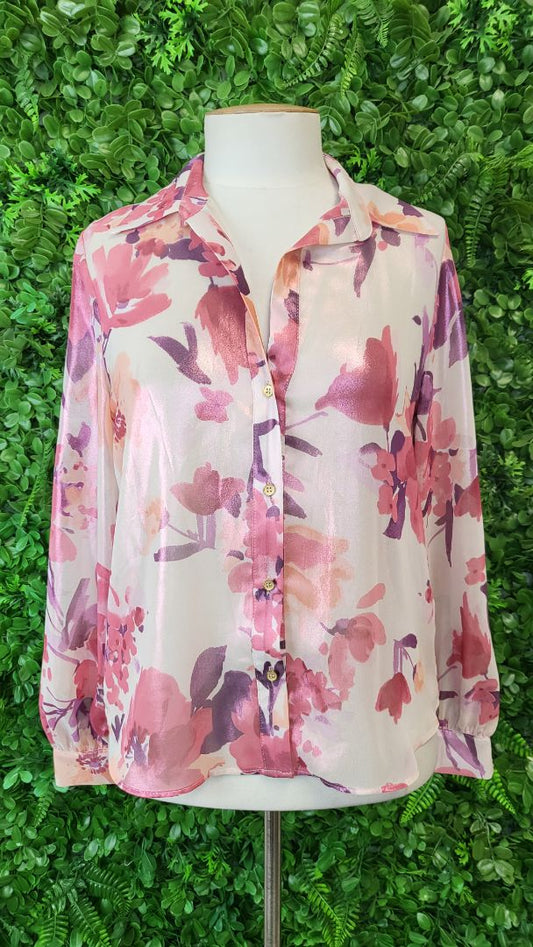 Zara Floral Shimmer Blouse BNWT (8)