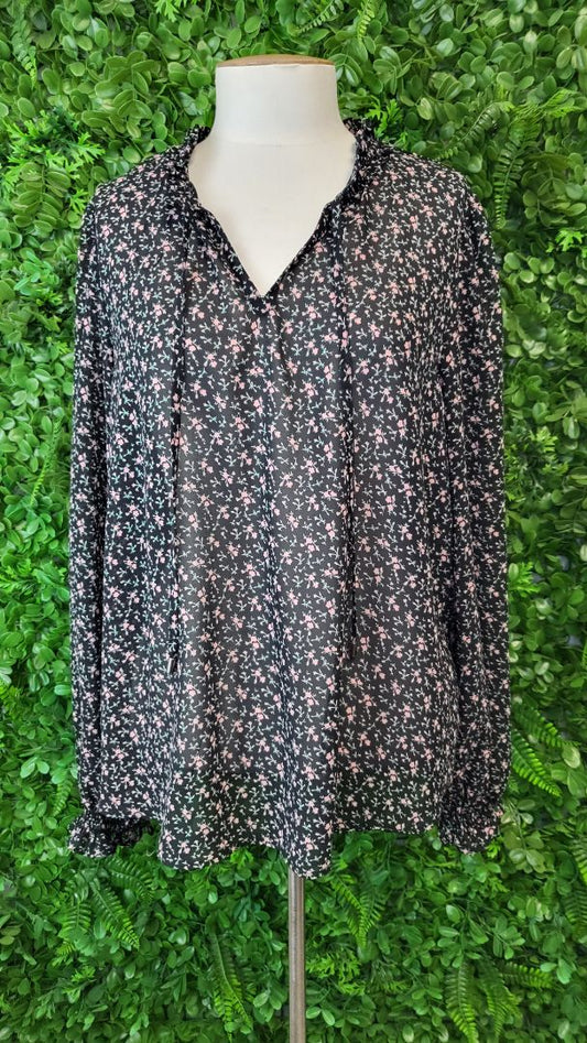 Seeking Lola Floral Long Sleeve Blouse (16-18)