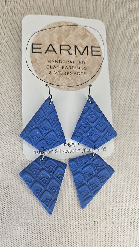 Earme Blue Textured Earring NEW
