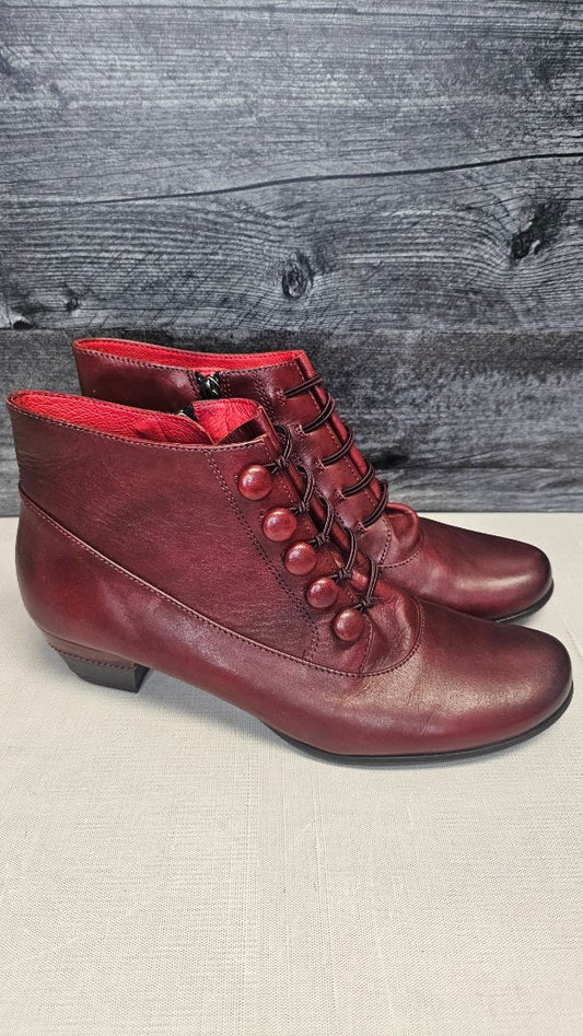 Andrea Renzi Red Leather Boot (9)