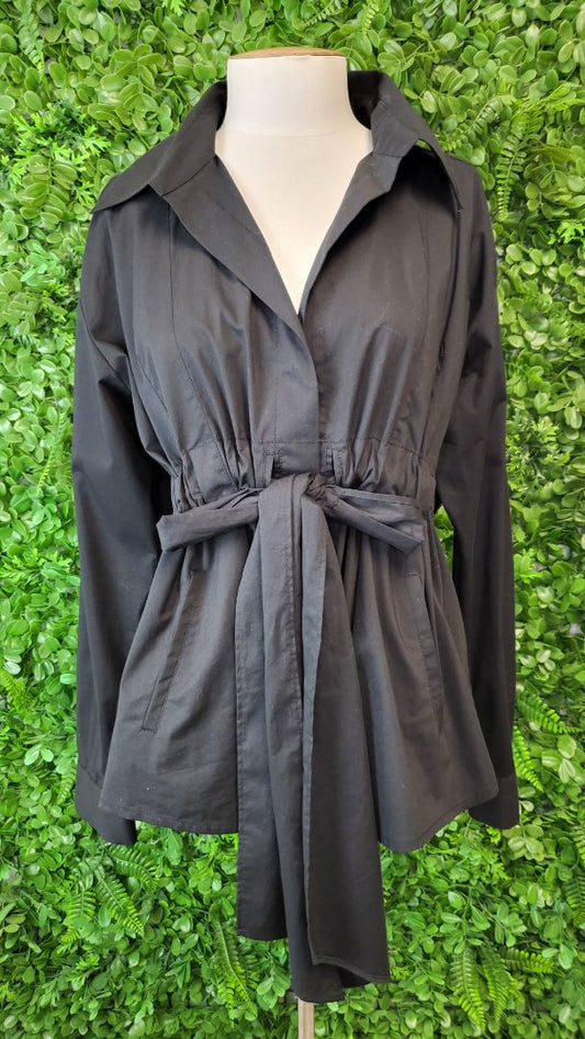 Paula Ryan Black Gathered Shirt (14)