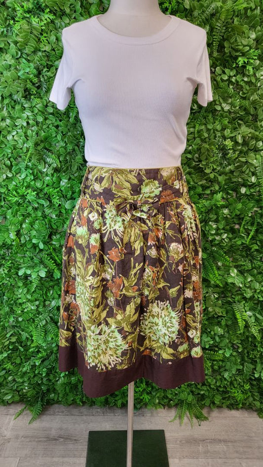 Cue Floral Linen A-Line Skirt (12)