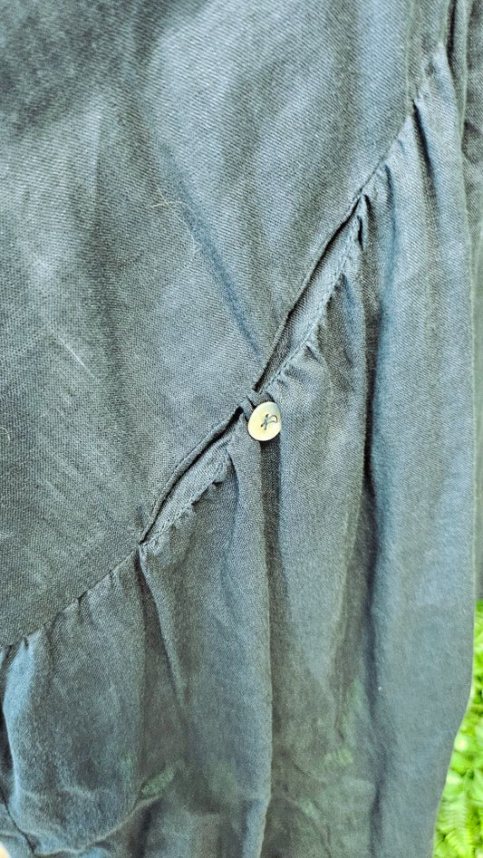 Eb & Ive Petrol Linen Top (14-16)