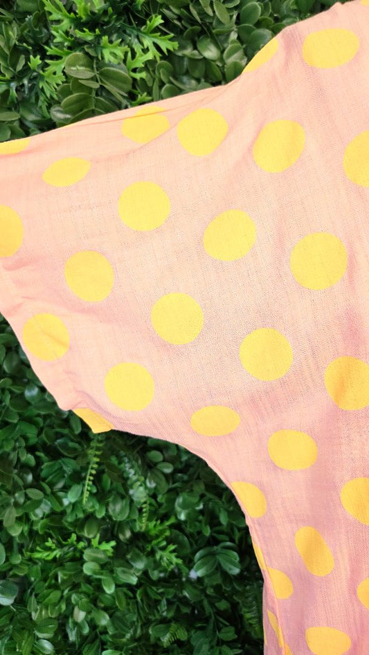 Jellicoe Pink/Yellow Polka dot Top (12-14)