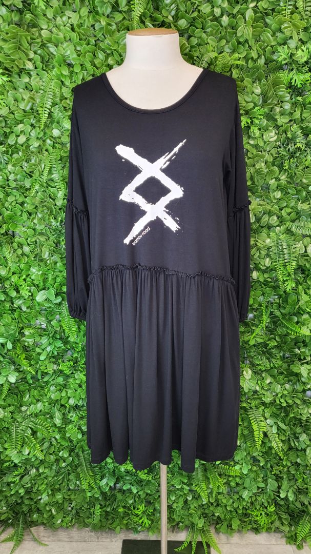 Bambu Road Black Drop Hem Dress (8-10)