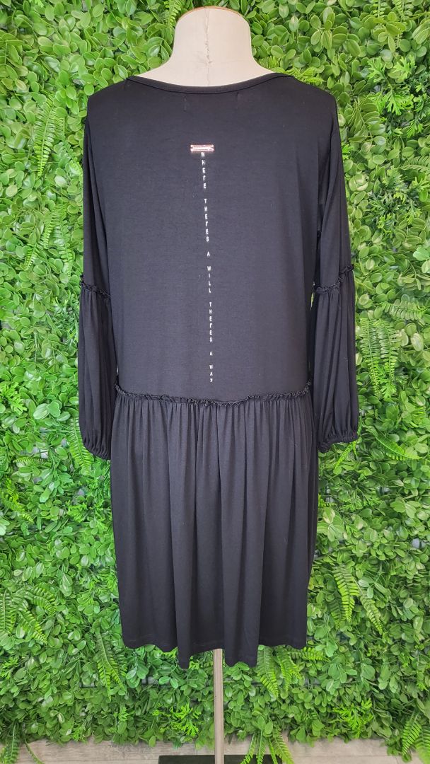 Bambu Road Black Drop Hem Dress (8-10)