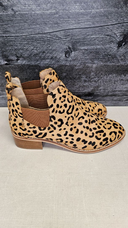 Nude Animal Print Ankle Boot (38)