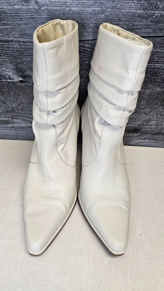 Amanda Smilth Cream Leather Slouch Boot (39)