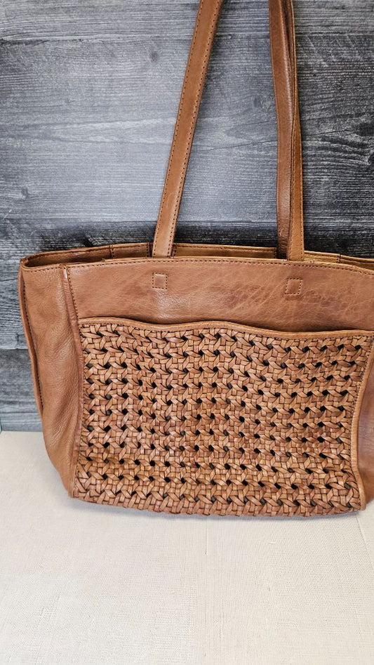 Colorado Tan Leather Tote Bag (42cmx30cmx12cm)