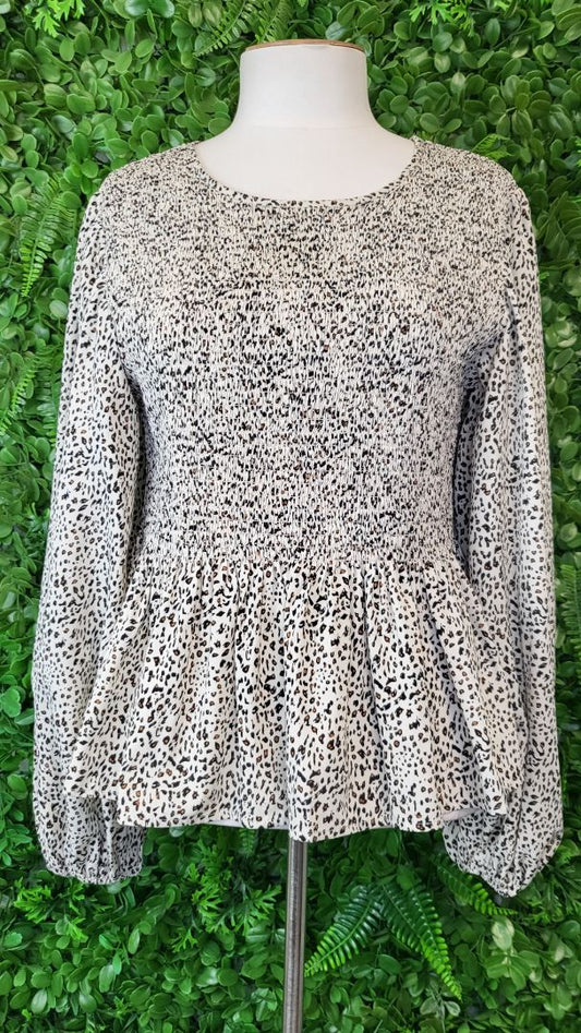 Billie The Label Animal Print Shirred Top (10)