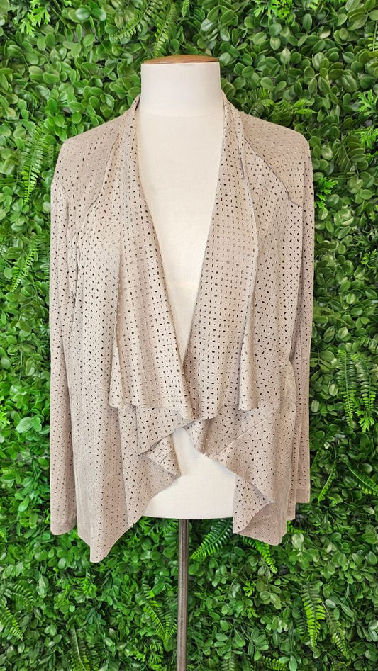 Loobies Story Taupe Faux Suede Jacket (14)
