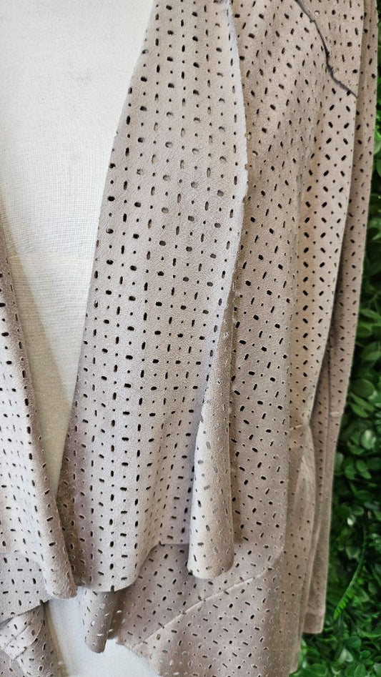 Loobies Story Taupe Faux Suede Jacket (14)