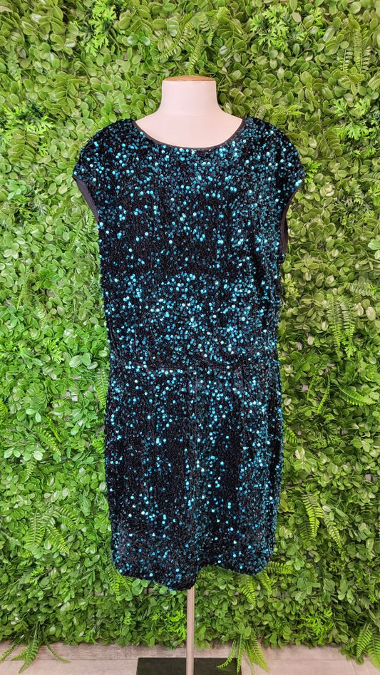City Chic Teal Sequin Dress (16)