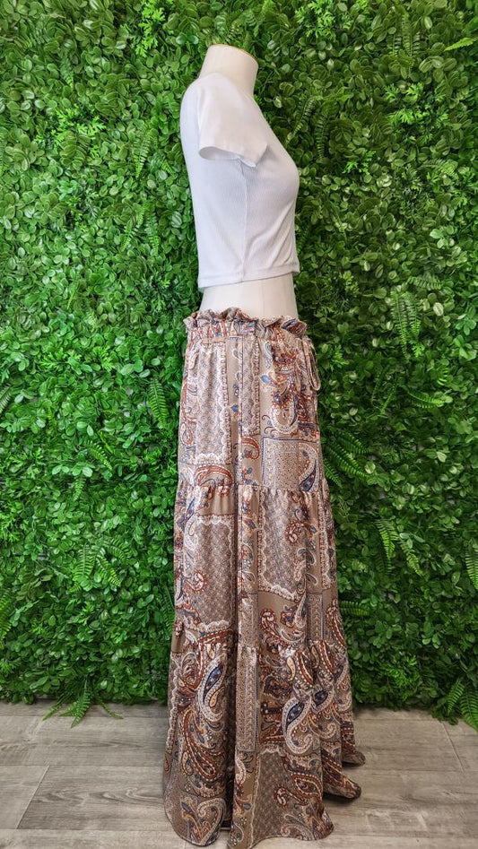Amaya Paisley Print Tiered Skirt (14)