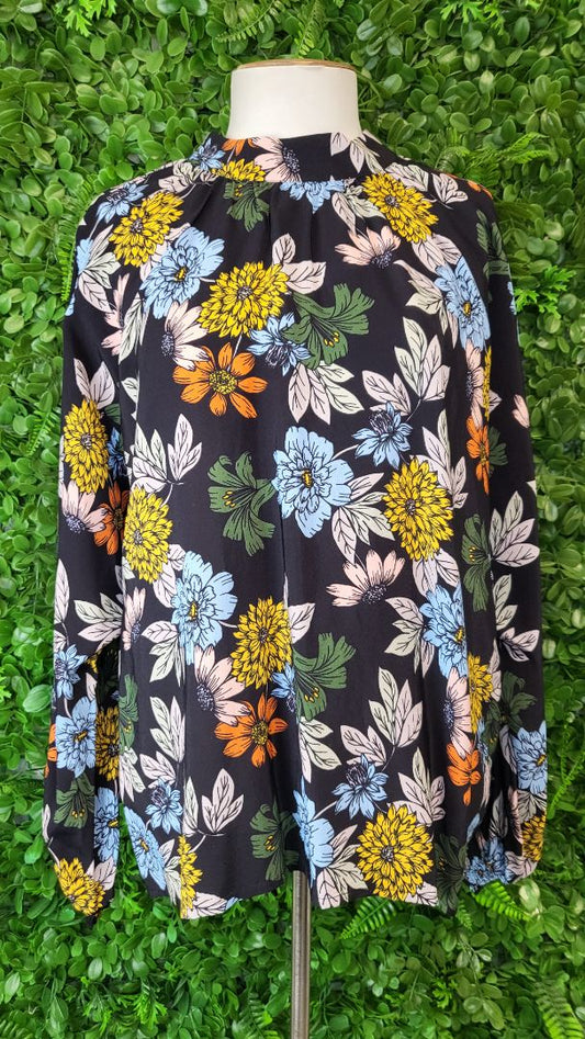Vassalli  Floral High Neck Top (8-14)