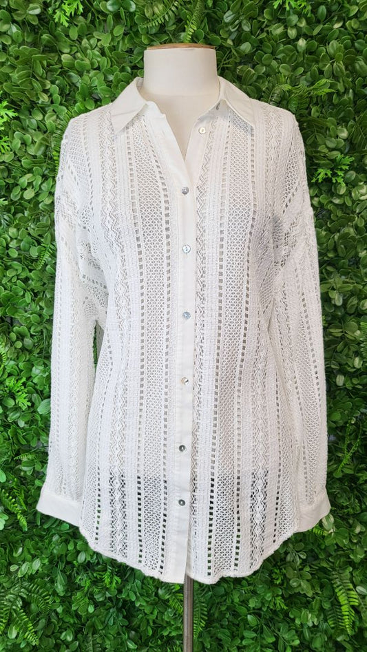 Zara Ivory Lace Shirt BNWT (16)