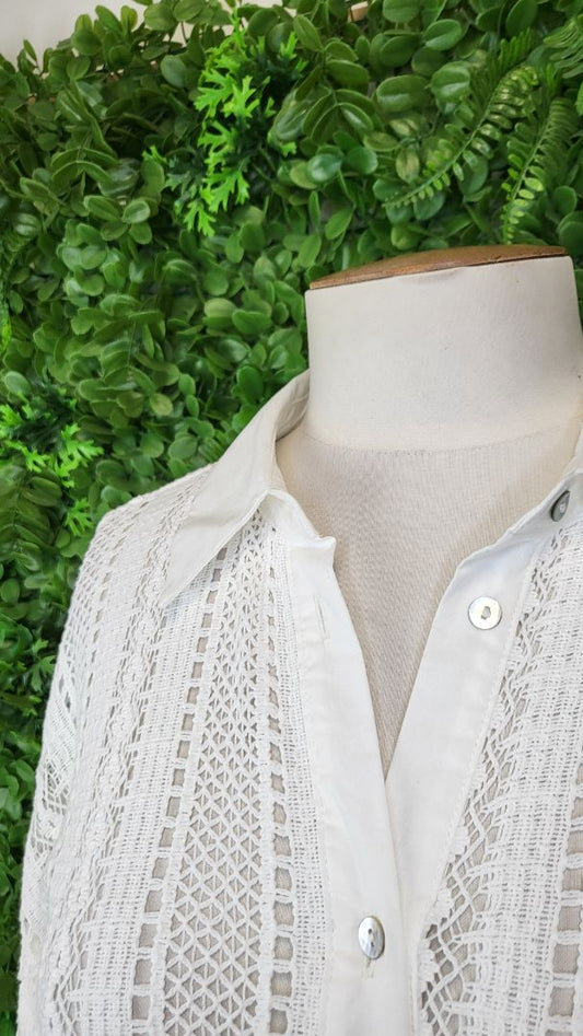 Zara Ivory Lace Shirt BNWT (16)