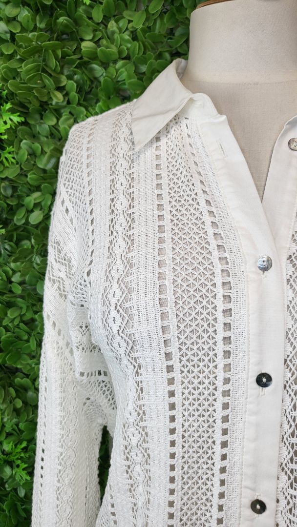 Zara Ivory Lace Shirt BNWT (16)