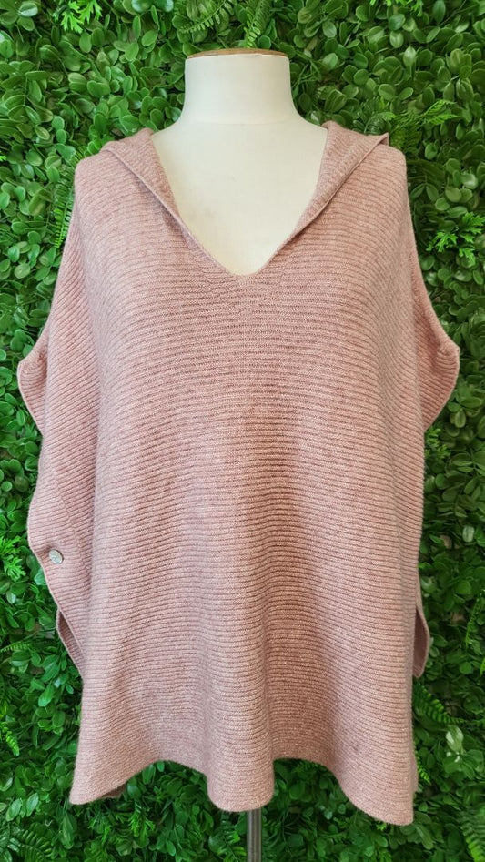 Italian Affair Salmon Poncho Knit Top (10-16)