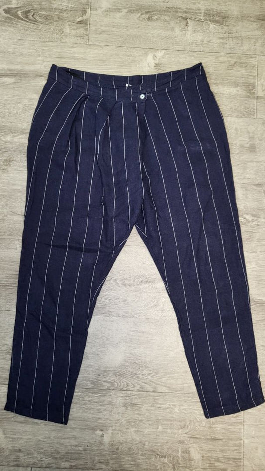 Banana Blue Pinstripe Pleat Front Pant (14)