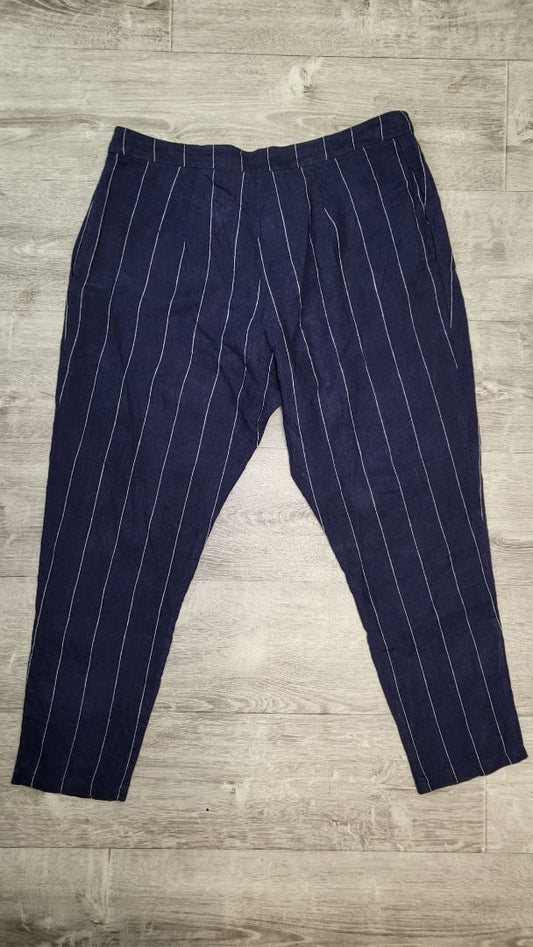 Banana Blue Pinstripe Pleat Front Pant (14)