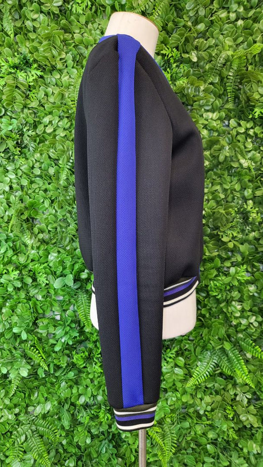 The Letter Q Blue/Black Bomber Jacket (12)