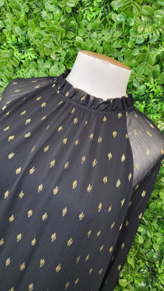 Decjuba Black/Gold Foil Dress (8)