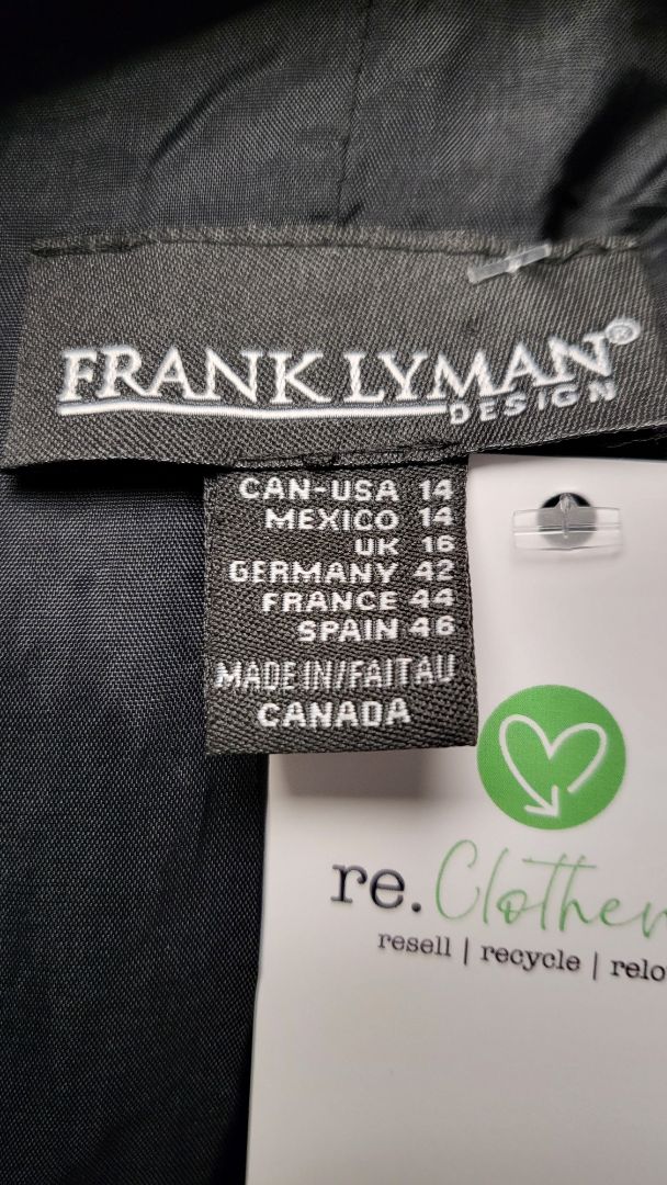 Frank Lyman Black Flare Collar Dress (10-12)