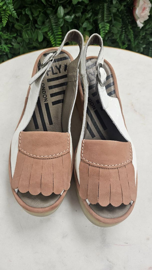 Fly London Two Toned Slingback Sandal (38)
