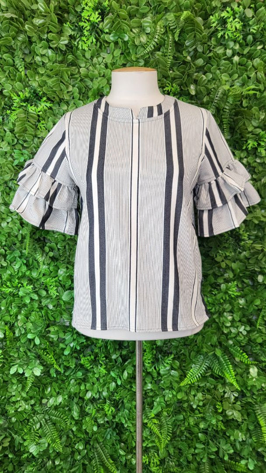Thing Thing Stripe Frill Sleeve Top (8)