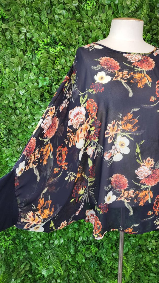In Love With Ivy Floral Batwing Top (12-14)