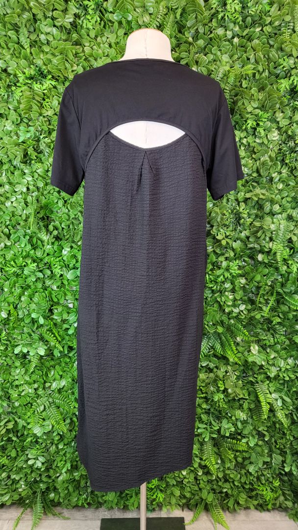 Zafina Black Contrast Dress (10)