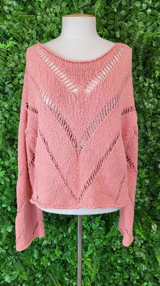 Free People Peach Over Knit (12-16)