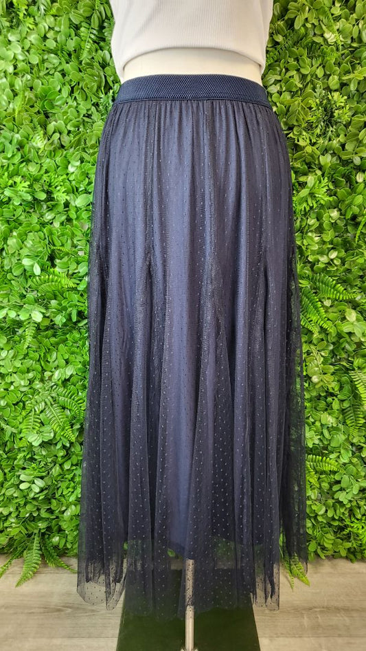 Loobies Story Navy Mesh Skirt (8-10)
