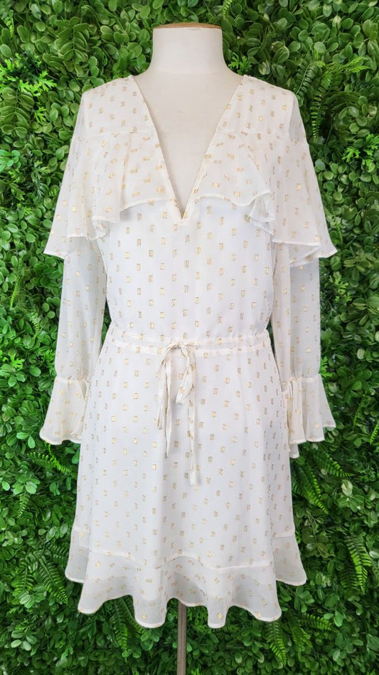 Pia Cream/Gold Frill Dress (10)