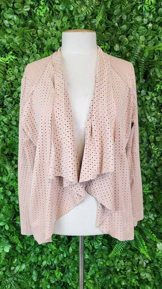 Loobies Story Blush Suede Waterfall Jacket (12)