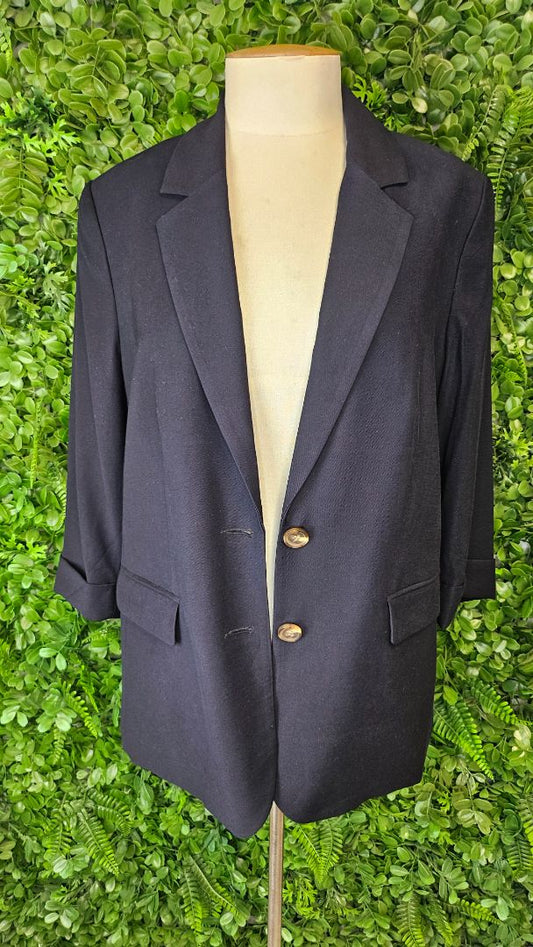 Jacquie.E Navy 3/4 Sleeve Blazer BNWT (12)