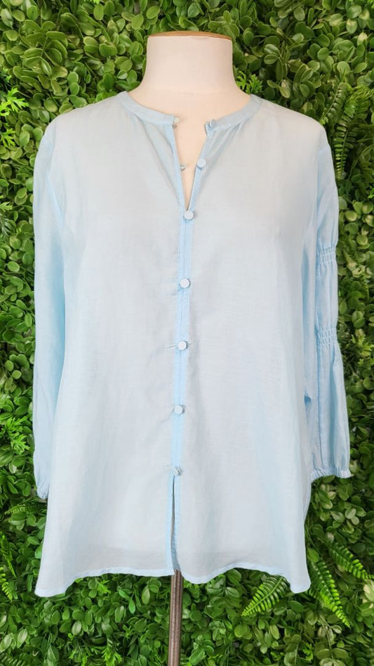 Chalk Blue Collarless Blouse (12)