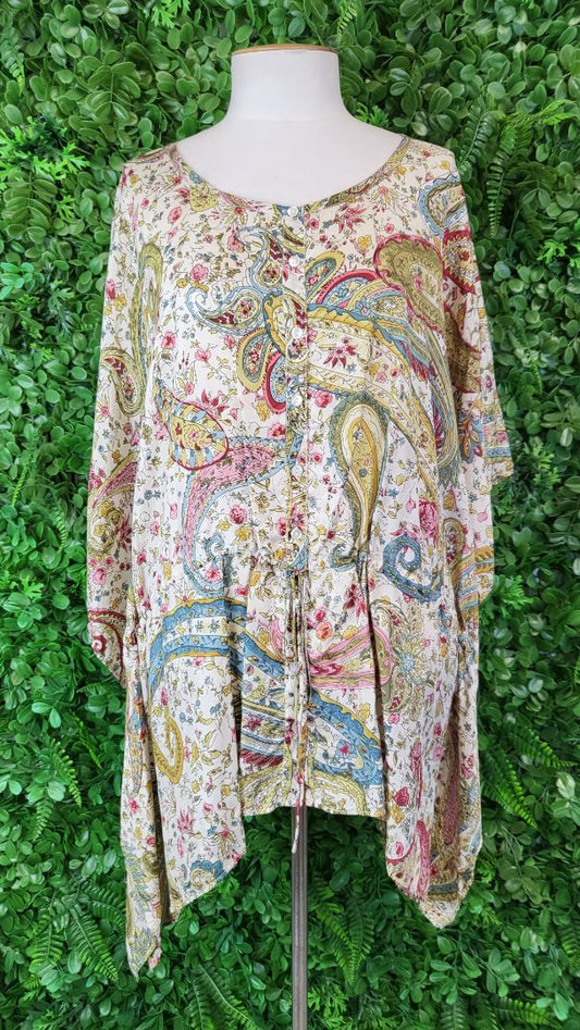 Lucky Brand Multi Silk Top (14-16)