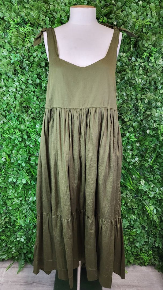 Blak Luxe Olive Tie Shoulder Dress BNWT (12)