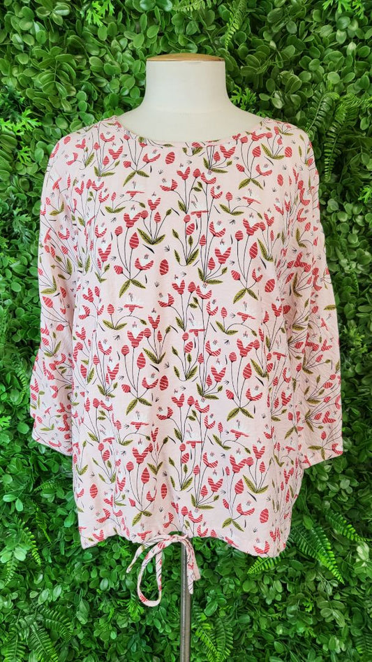 Ketz-ke Pink Floral Top (8-10)