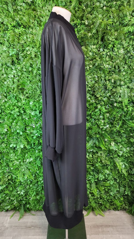 Deanne Hobbs Black Sheer Layering Duster Coat (16-18)