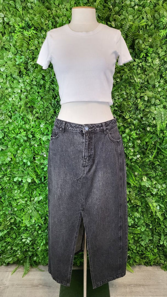 Max Grey Denim Skirt (10)
